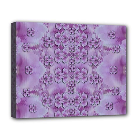 Baroque Fantasy Flowers Ornate Festive Deluxe Canvas 20  X 16  (stretched) by pepitasart