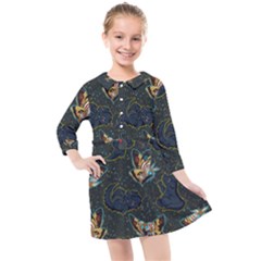 King And Queen Kids  Quarter Sleeve Shirt Dress by Mezalola