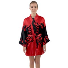 Albania Flag Long Sleeve Kimono Robe by FlagGallery