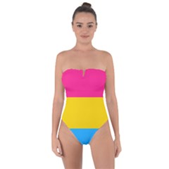 Pansexual Pride Flag Tie Back One Piece Swimsuit by lgbtnation