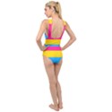 Pansexual Pride Flag Cross Front Low Back Swimsuit View2