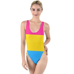 Pansexual Pride Flag High Leg Strappy Swimsuit by lgbtnation