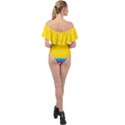 Pansexual Pride Flag Off Shoulder Velour Bodysuit  View2