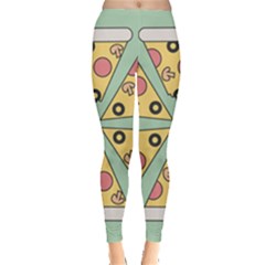 Pizza Slice Food Italian Leggings  by Pakrebo