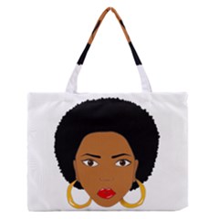 African American Woman With ?urly Hair Zipper Medium Tote Bag by bumblebamboo