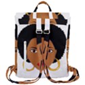 African American woman with сurly hair Flap Top Backpack View3