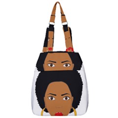 African American Woman With ?urly Hair Center Zip Backpack by bumblebamboo