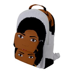 African American Woman With ?urly Hair Flap Pocket Backpack (large) by bumblebamboo