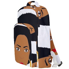 African American Woman With ?urly Hair Double Compartment Backpack by bumblebamboo