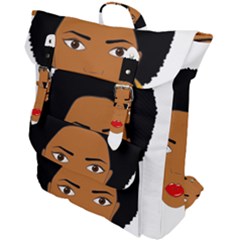 African American Woman With ?urly Hair Buckle Up Backpack by bumblebamboo