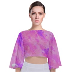 Almostwatercolor Tie Back Butterfly Sleeve Chiffon Top by designsbyamerianna