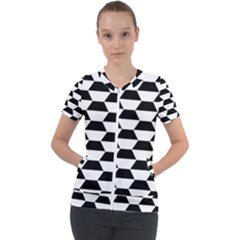 Hexagons Pattern Tessellation Short Sleeve Zip Up Jacket by Mariart