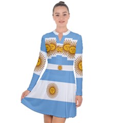 Argentina Flag Long Sleeve Panel Dress by FlagGallery