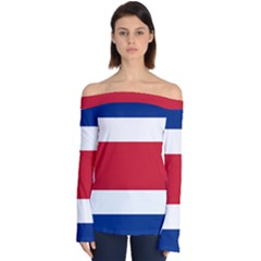 Costa Rica Flag Off Shoulder Long Sleeve Top by FlagGallery