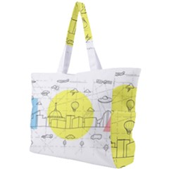 Urban City Skyline Sketch Simple Shoulder Bag by Pakrebo