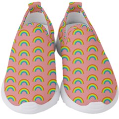 Pride Rainbow Flag Pattern Kids  Slip On Sneakers by Valentinaart