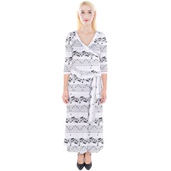 Notes Lines Music Quarter Sleeve Wrap Maxi Dress by Mariart