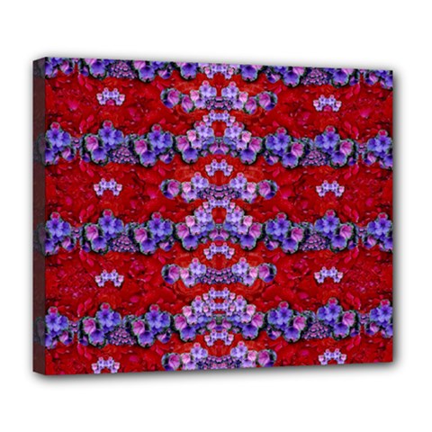 Flowers So Small On A Bed Of Roses Deluxe Canvas 24  X 20  (stretched) by pepitasart