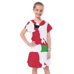 Malawi Flag Map Geography Outline Kids  Drop Waist Dress by Sapixe