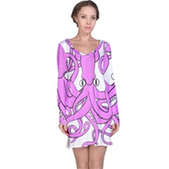 Squid Octopus Animal Long Sleeve Nightdress by Bajindul