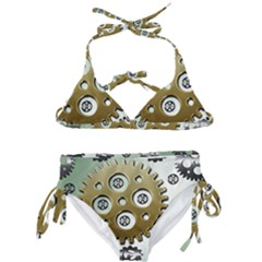 Gear Background Sprocket Kids  Classic Bikini Set by HermanTelo