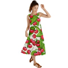 Cherry Leaf Fruit Summer Summer Maxi Dress by Mariart