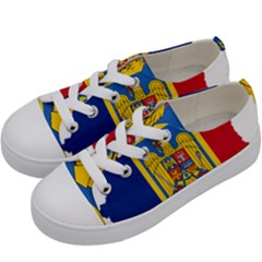 Romania Country Europe Flag Kids  Low Top Canvas Sneakers by Sapixe