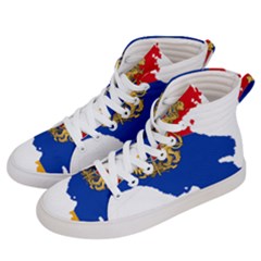 Borders Country Flag Geography Map Men s Hi-top Skate Sneakers by Sapixe