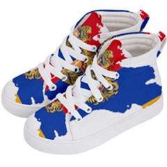 Borders Country Flag Geography Map Kids  Hi-top Skate Sneakers by Sapixe