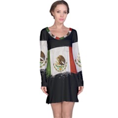 Flag Mexico Country National Long Sleeve Nightdress by Sapixe