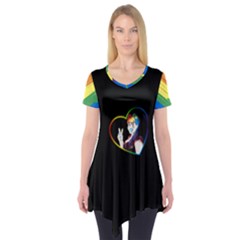 Rainbow Hair Short Sleeve Tunic  by JadehawksAnD