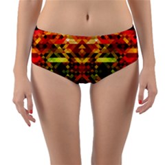 Mosaic Structure Grain Mode Reversible Mid-waist Bikini Bottoms by Pakrebo