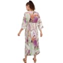 Iris Digital Painting Flower Pastel Grecian Style  Maxi Dress View2