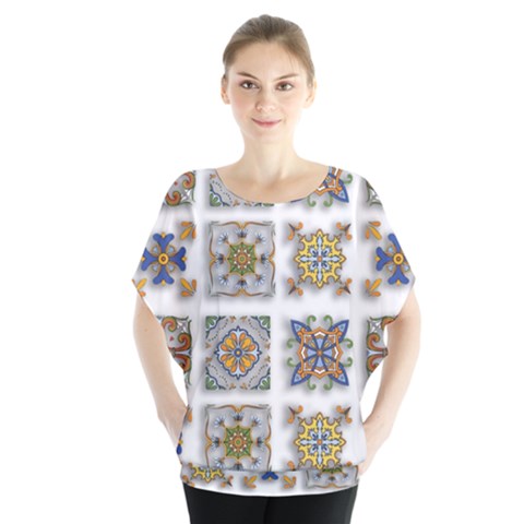 Artistic Art Design Creative Batwing Chiffon Blouse by Pakrebo