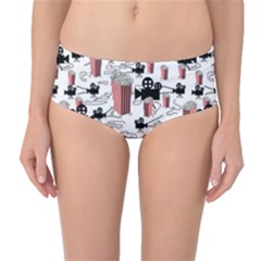 Movies And Popcorn Mid-waist Bikini Bottoms by bloomingvinedesign