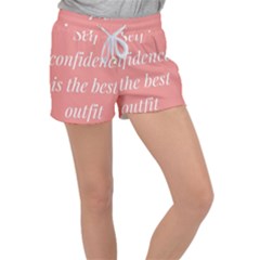 Self Confidence  Women s Velour Lounge Shorts by Abigailbarryart