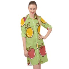 Seamless Healthy Fruit Long Sleeve Mini Shirt Dress by HermanTelo