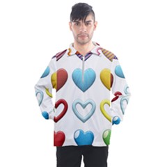 Puffy Hearts Heart Clipart Hearts Men s Half Zip Pullover by Pakrebo