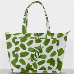 Mint Seamless Pattern Leaf Green Back Pocket Shoulder Bag  by Pakrebo