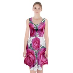 Roses Gypsophila Flowers Fragrant Racerback Midi Dress by Pakrebo