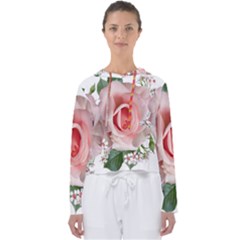 Roses Flowers Wax Flowers Women s Slouchy Sweat by Pakrebo