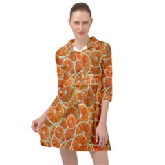 Oranges Background Mini Skater Shirt Dress by HermanTelo