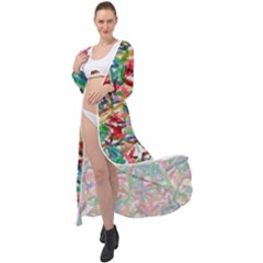 Colorful Paint Strokes On A White Background                                     Maxi Chiffon Beach Wrap by LalyLauraFLM