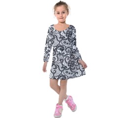 Encaje Kids  Long Sleeve Velvet Dress by Sobalvarro