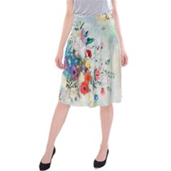 Floral Bouquet Midi Beach Skirt by Sobalvarro