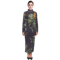 Pineapples Pattern Turtleneck Maxi Dress by Sobalvarro