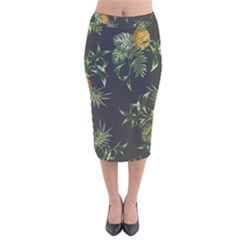 Pineapples Pattern Velvet Midi Pencil Skirt by Sobalvarro