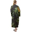 Pineapples pattern Maxi Tie Front Velour Kimono View2