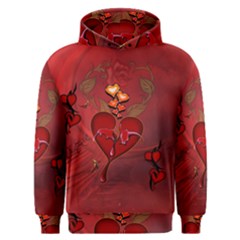 Wonderful Hearts And Rose Men s Overhead Hoodie by FantasyWorld7