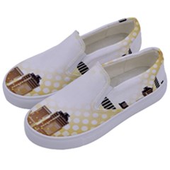 Life Urban City Scene Building Kids  Canvas Slip Ons by Simbadda